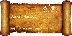 Ugron Marica névjegykártya